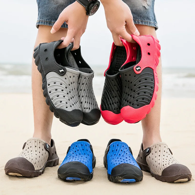 

New Sale Men‘s Sandals PVC Breathable Sports Sandals Water Shoes Fishing Sneakers Men‘s Beach Sandals Water Shoes Large Size -40