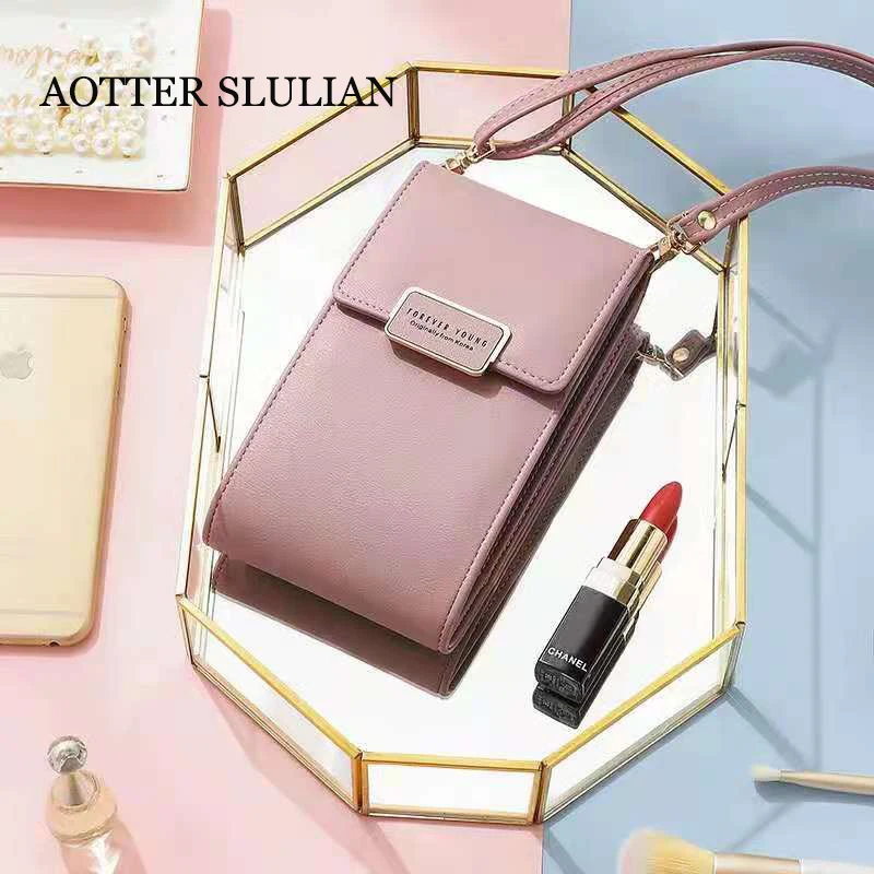 

Women Wallet Shoulder Bag Lipstick Bag ID Credit Cards Holder Girls Cellphone Purse Samll Pocket Leather Cardhold Messenger Bags