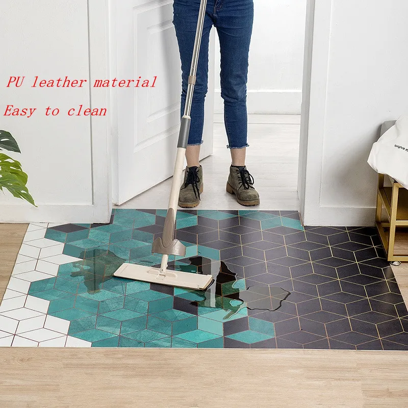 Противоскользящий коврик для кухни из искусственной кожи моющийся и