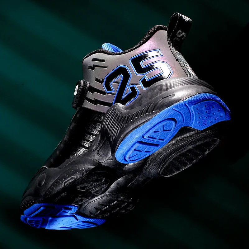 Баскетбольные кроссовки Jordan для мальчиков обувь детей новинка высокие кожаные