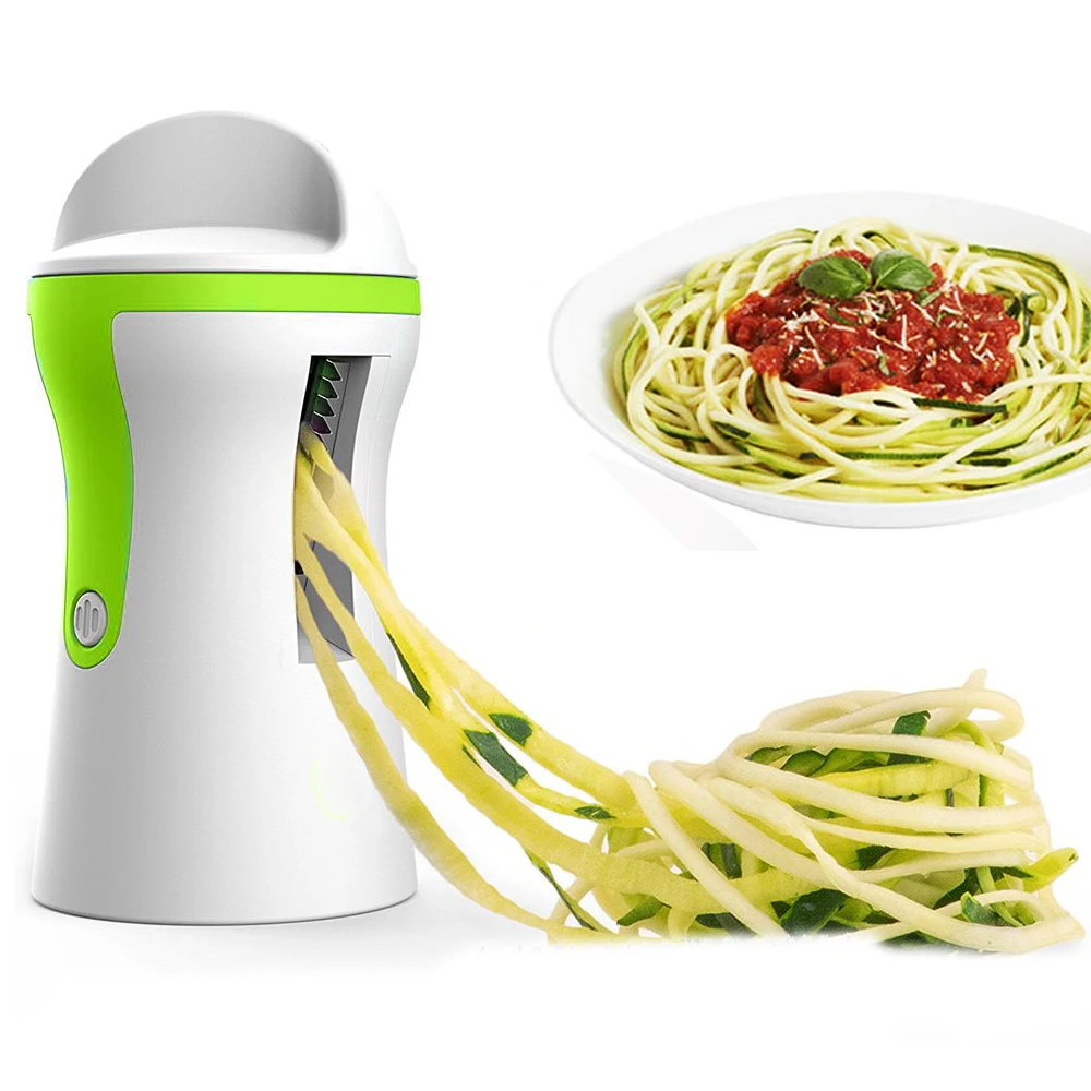 

Portable Vegetable Slicer Handheld Spiralizer Peeler Spiral Slicer Stainless Steel for Potatoes Spaghetti Kitchen Accessories