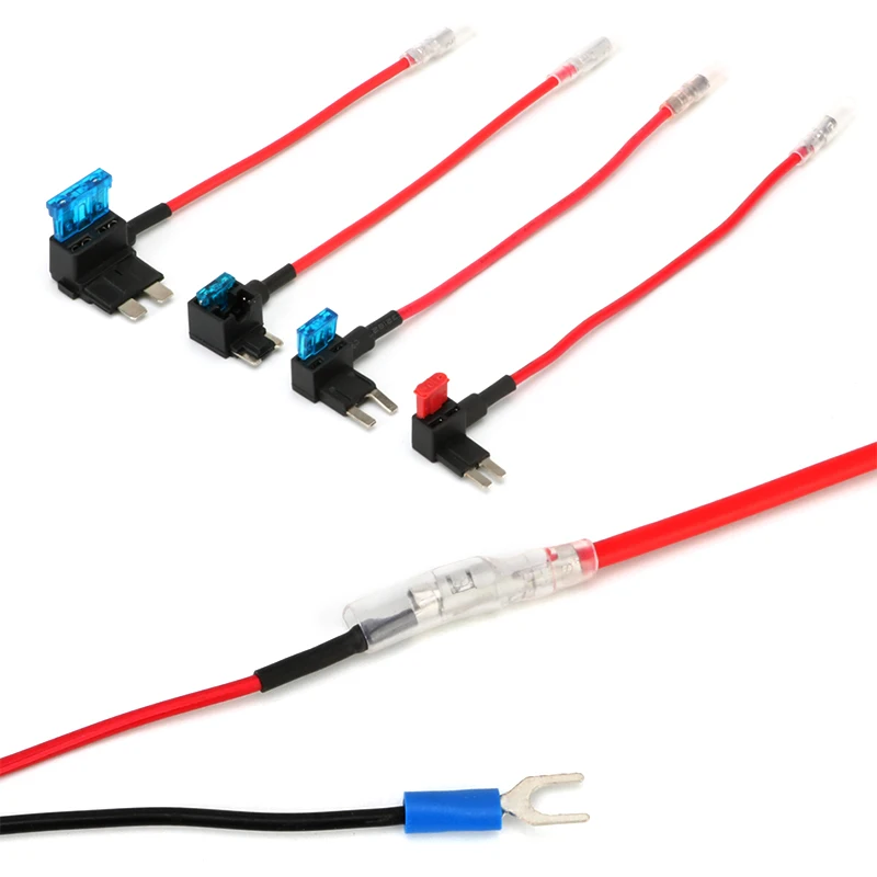 

JMCQ Hard Wire Kit 12V Mini Mirco ATS Fuse Cables Charger Power Inverter Converter Adapter For Dash cam DVR 4 types Dual-slot