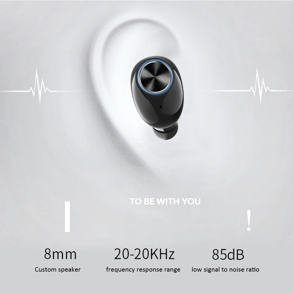 Bluetooth гарнитура V8 TWS с зарядным устройством без задержки HD бинауральный вызов