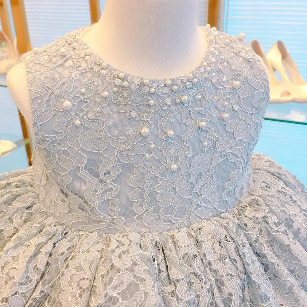 Одежда для маленьких девочек с бантом кружевное платье новорожденных крещения