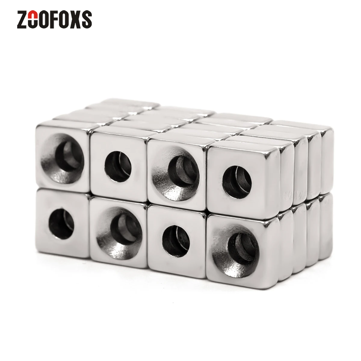 ZOOFOXS 5 шт. 10x10x4 мм 4 мм отверстие небольшой блок потайной Неодимовый Магнит Редкоземельные сильные постоянные магниты 10*10*4-4