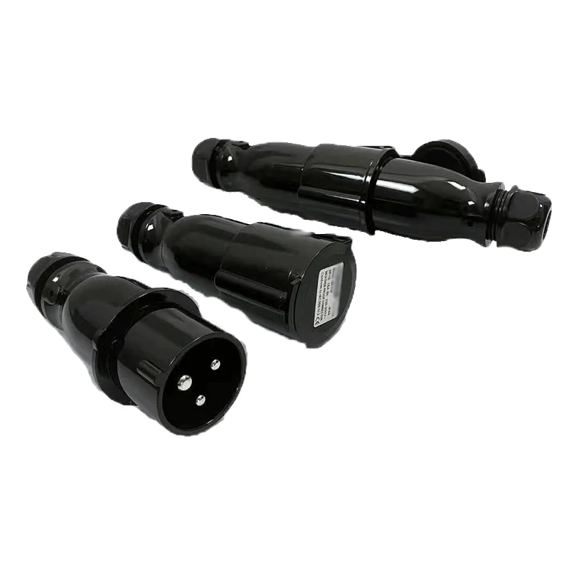 

16a plug industrial socket connector fuge power stage through box 16A3P aviation plug