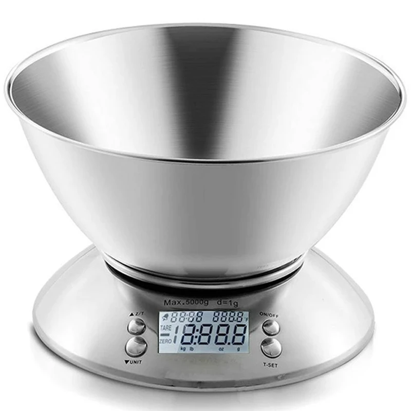 

New-Precise Kitchen Digital LED Electronic Scale With Removable Bowl Kitchen Restaurant Food Weight Measuring Tool
