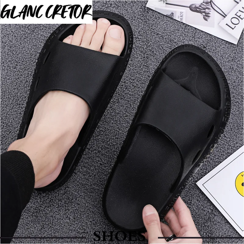

Men's Slippers EVA Men Shoes Casual Black Outdoor Fashion Beach Shoes Non-slip Indoor Bathroom Slippers Soft Sole Flip Flops Men