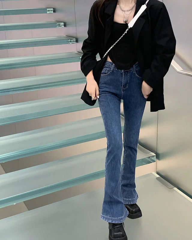 

Джинсовые брюки с высокой талией для похудения