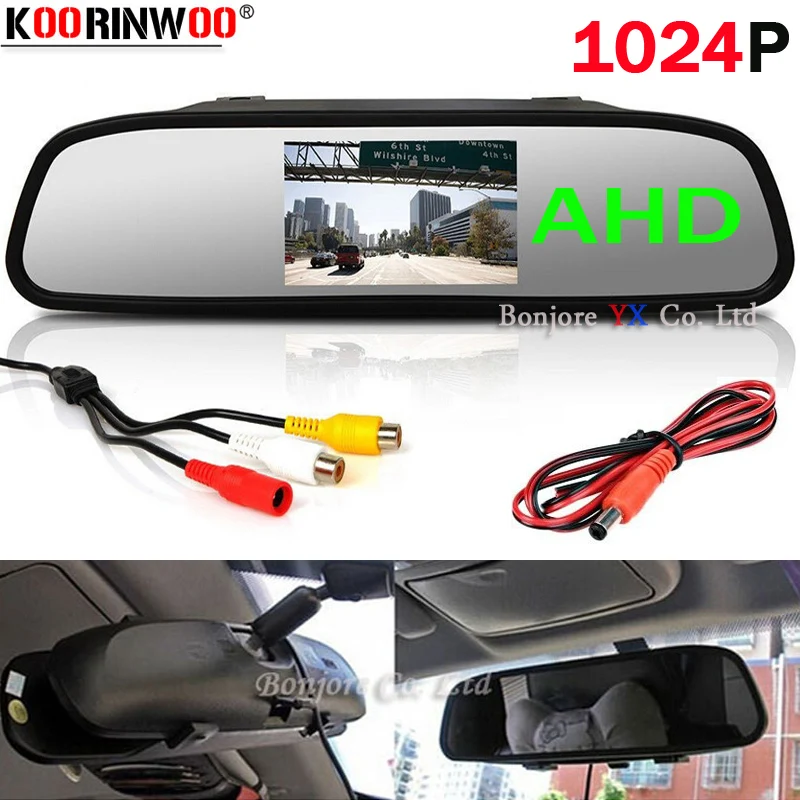 Автомобильный парковочный монитор Koorinwoo CCD AHD 4 3 дюйма зеркало с ЖК-экраном 1024*600P