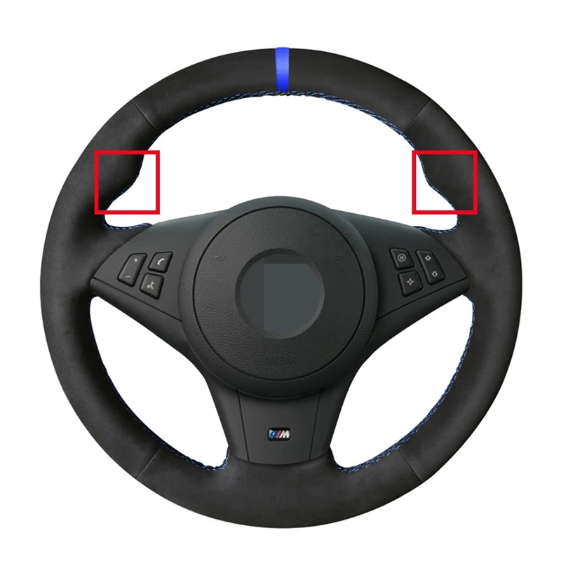 

Black Suede Hand-Stitched Comfortable Soft Car Steering Wheel Cover For BMW E60 E63 E64 Cabrio M6 2005 2006 2007 2008 2009 2010