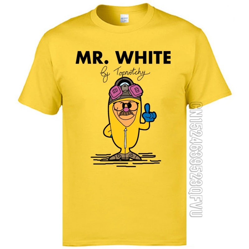 Funny Cartoon Theme Print T Shirts For Student 2019 Latest Men Cotton T-Shirt MR. WHITE Bad Breaking Anime Tshirts Cool