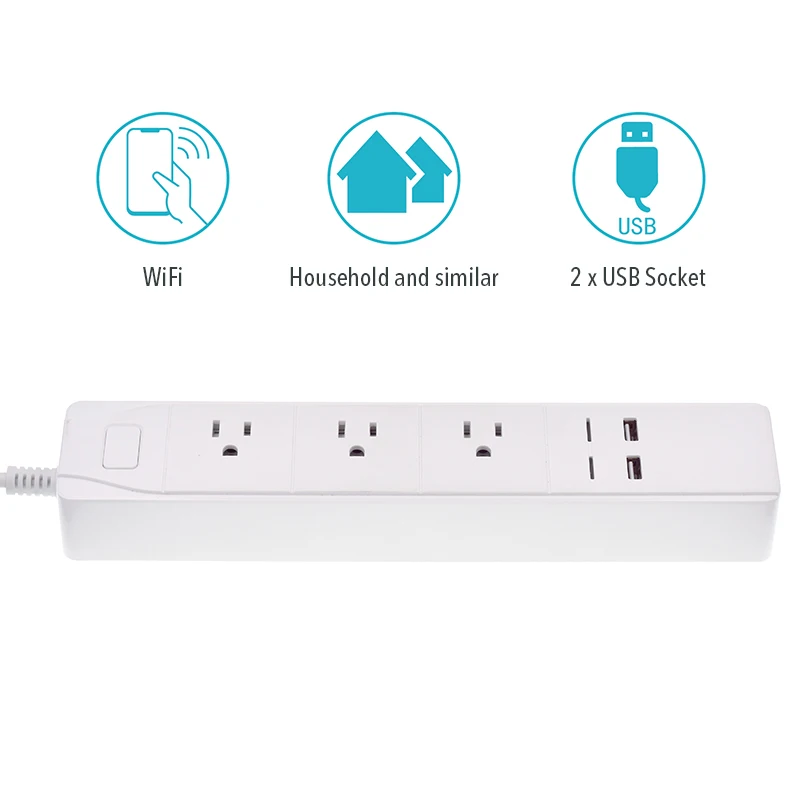Удлинитель с 2 USB портами и поддержкой Wi Fi 1 8 м 10 А|Умные розетки| |