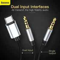 baseus for type c and 3 5mm jack to jack aux cable 2 in 1 audio cable adapter for usb c to 3 5mm aux male to male audio cable