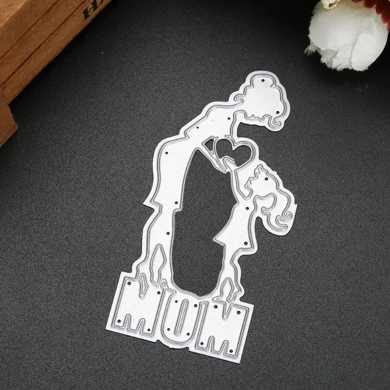 Детский трафарет с сердечком для мамы металлический рукоделия альбом