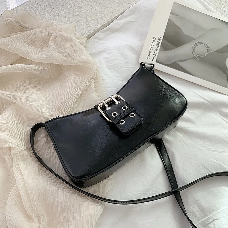 

All-match fashion bag women's spring and summer 2021new solid color one-shoulder net red trendy underarm bag casual diagonal bag