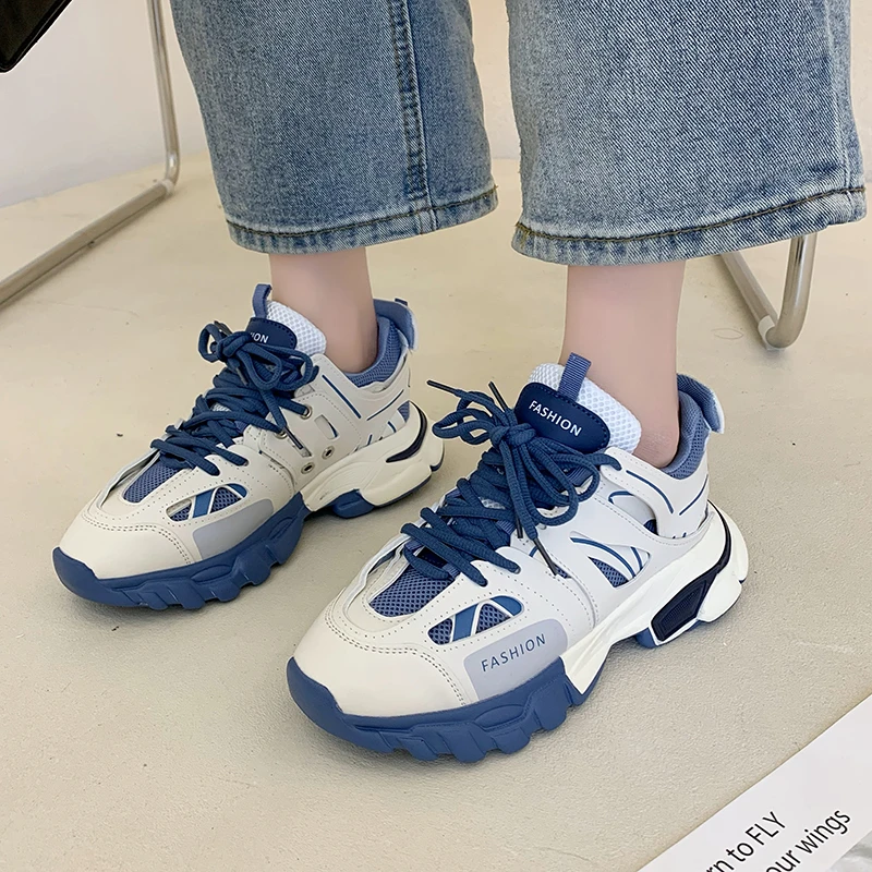 Женские массивные кроссовки на платформе дизайнерские брендовые дышащие