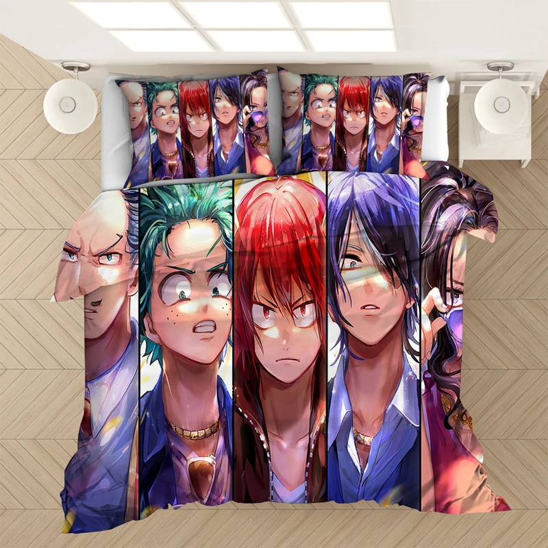 

My Hero Academia Bedding Set Duvet Cover Pillowcases Anime 3D Printed Comforter Bedding Sets Bedclothes Bed Linen (NO Sheet)