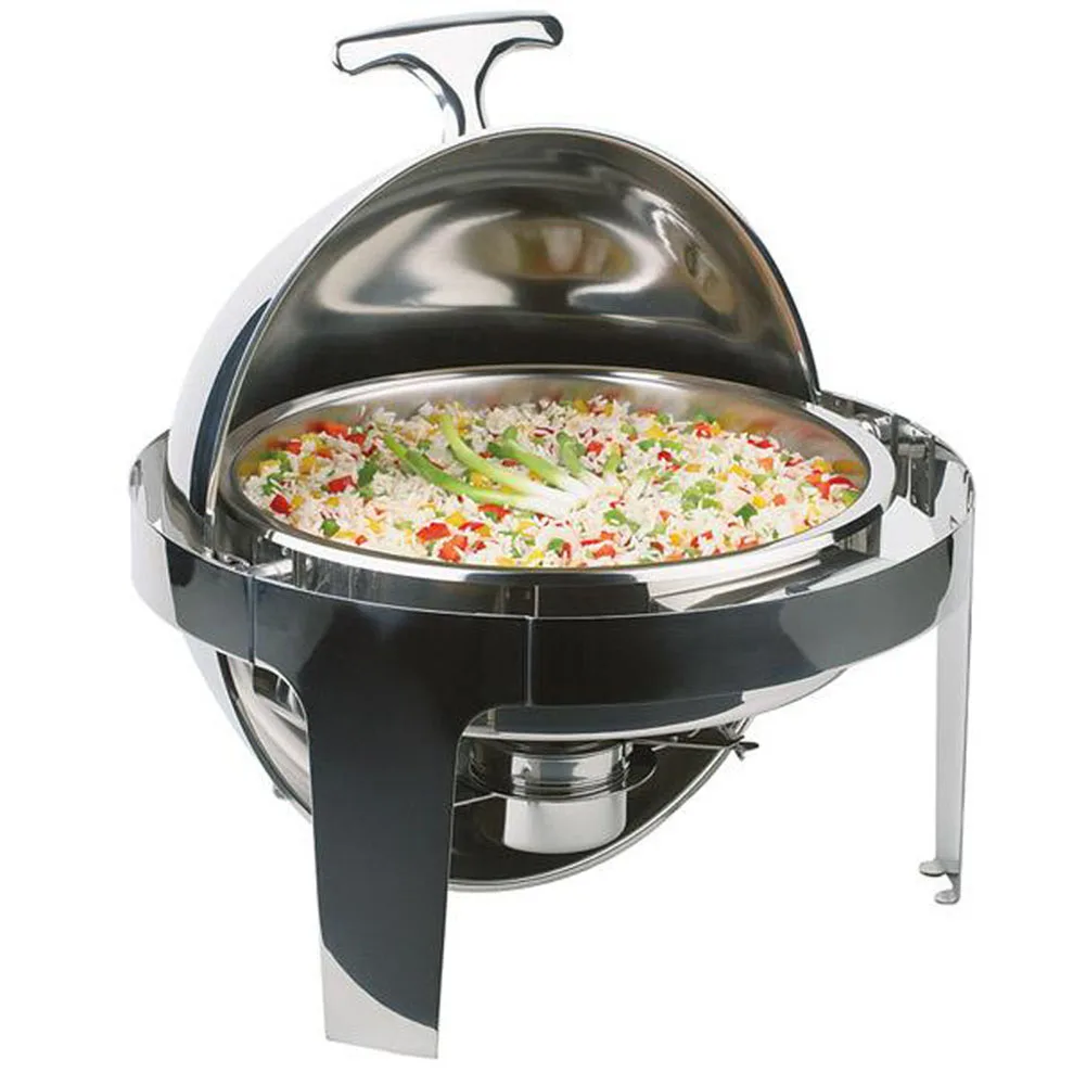 

ZOKOP Stainless Steel Top-Grade Round Clamshell Buffet Stove Chafing Dish Buffet pan Food Tray Warmer