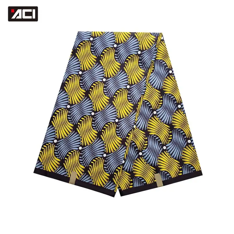 

ACI Ankara African Wax Prints Fabric 6 Yards/Piece 100% Polyester African Wax Prints Fabric Ankara Veritable Wax Tissu Africain