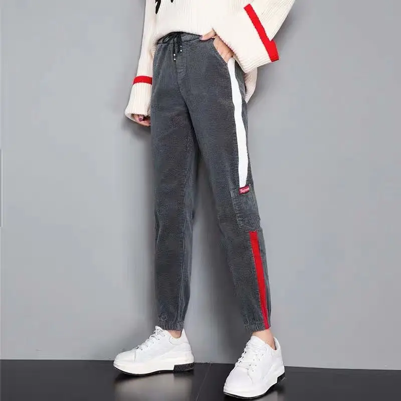 

Женские вельветовые брюки плюс вельветовые брюки осень и зима новые вельветовые брюки корейский стиль прямые старые повседневные свободны...