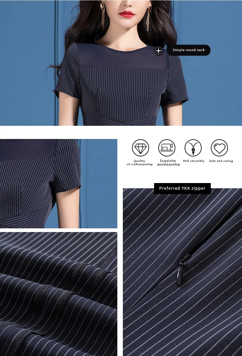 

Summer Office Lady Suit Striped Top Flared Trousers New Style Women Two Piece Set