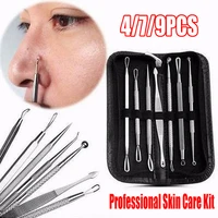 479 pcs acne pimple blackhead remover tool comedone extractor curved tweezers kit needles spoon for face skin care tool