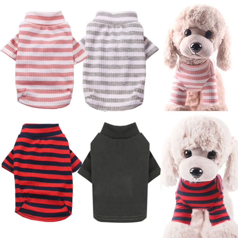 Летняя одежда для собак хлопковый классический полосатый жилет футболка щенков