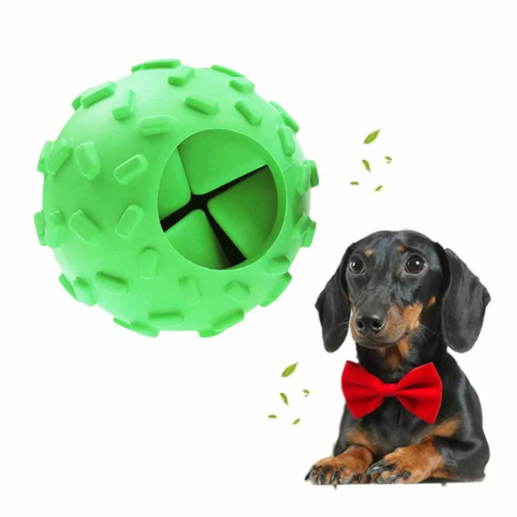 Dog Food Dispenser Ball Pet Chew Toy Bite-Resistant Natural Rubber Clean Teeth Training ball | Дом и сад