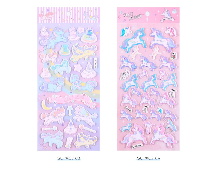 1 компл./лот Kawaii канцелярские наклейки s Единорог пена Наклейка декоративная Мобильная Наклейка s Скрапбукинг DIY ремесло стикер