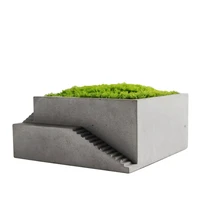 concrete planter silicone mould square stairs shape succulent flowerpot mould terrace decoration tool
