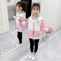 toddler girls spring autumn cartoon hooded new jackets windbreaker baby school girls kids fall trench outerwear for 3 13 years