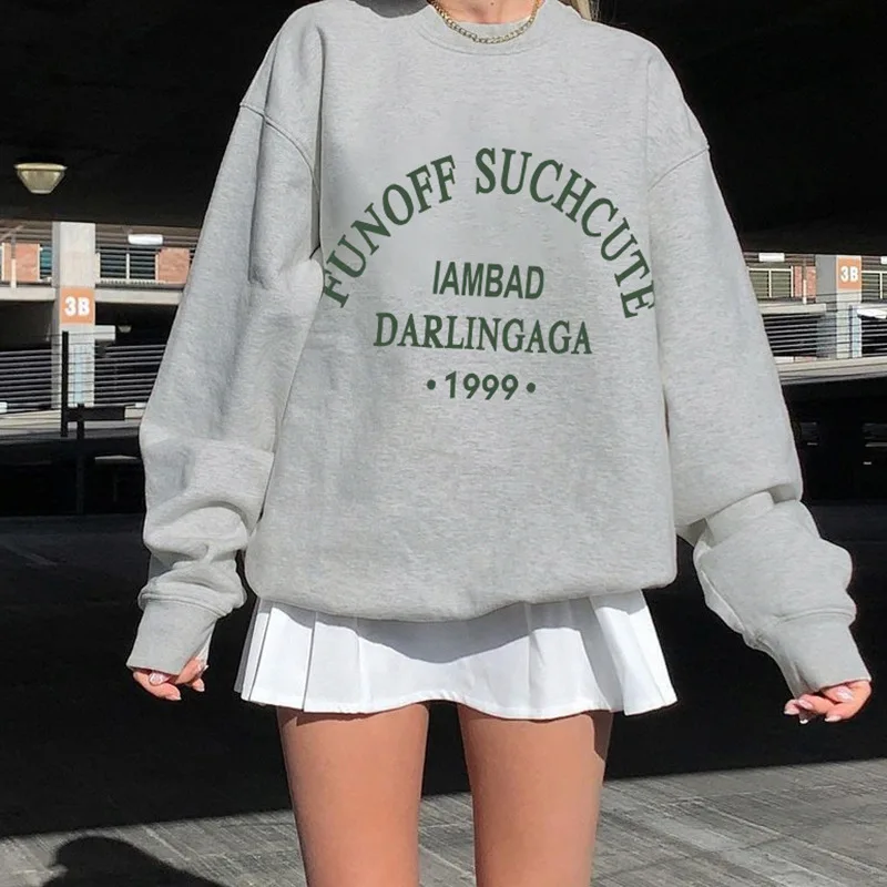 

Autumn Women’s Casual Y2K Long Sleeve Loose Sweatshirts Ladies Female Oversized Letter Printing O-Neck Pullovers Streetwear Tops
