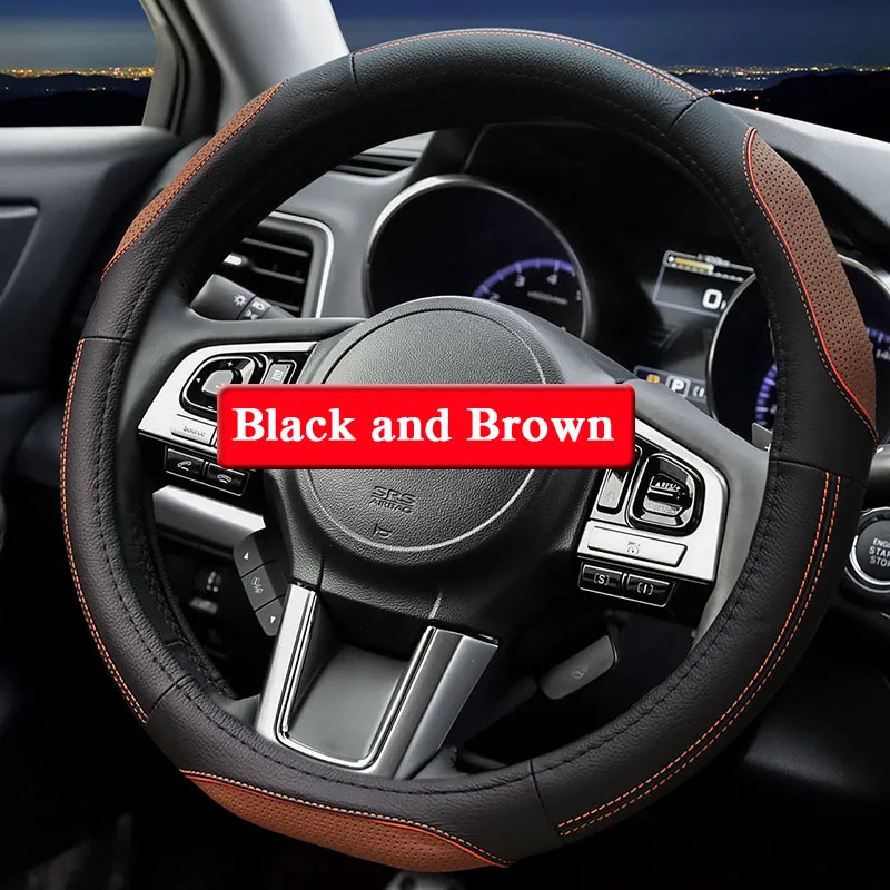 

QCBXYYXH Car Styling Steering Cover For Subaru XV 2018-2019 Steering Wheel Covers Leather steering-wheel Interior accessory