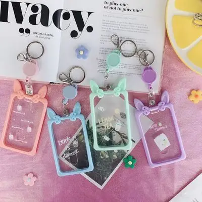 

Cute Retractable Students Badge Card Holder Nurse Doctor Exhibition Pull Key Id Name Card Badge Holder School Office Supplies