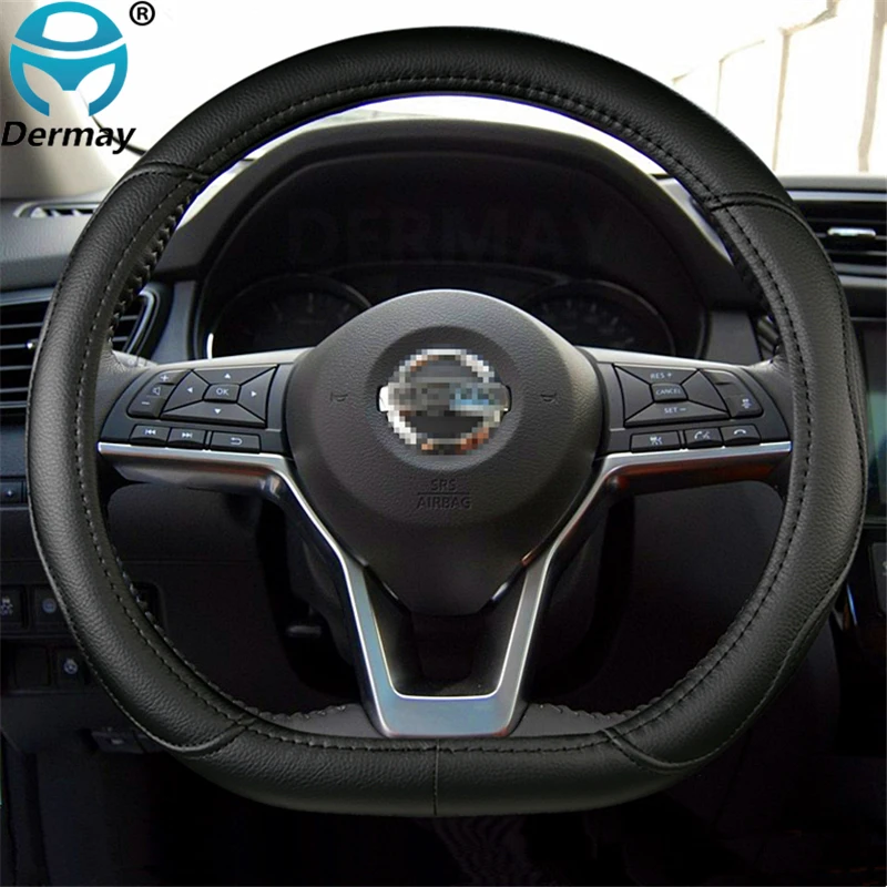 d shape car steering wheel cover pu leather for nissan rogue sport hybrid 2017 2019 2020 qashqai 2019 2020 braid cover free global shipping