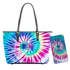 Лидер продаж на заказ, брендовая дизайнерская женская сумка и кошелек, набор из 2 предметов, красочная женская сумка через плечо с принтом
