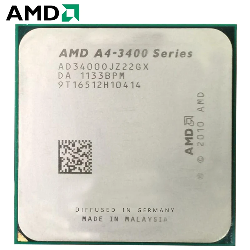 AMD A4-Series A4-3400 A4 3400 двухъядерный процессор работает правильно настольный процессор 2,7 ГГц 65 Вт FM1