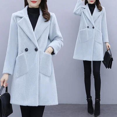 

Imitation Mink Women Coats And Jackets Winter Velvet Overcoat Loose Korean Coat Casaca Mujer High Quality Casaco Feminino