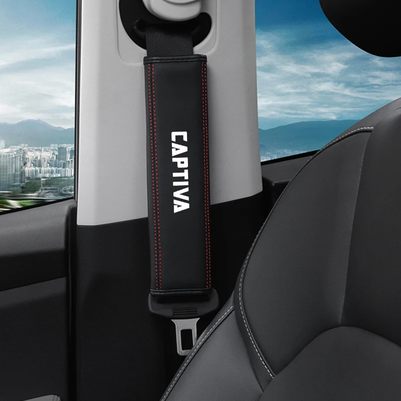 

For Chevrolet Captiva 1pc Cowhide Car Interior Seat Belt Protector Cover For Chevrolet Captiva Car Auto Accessories