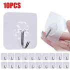 10 шт., прозрачные настенные крючки для ванной комнаты