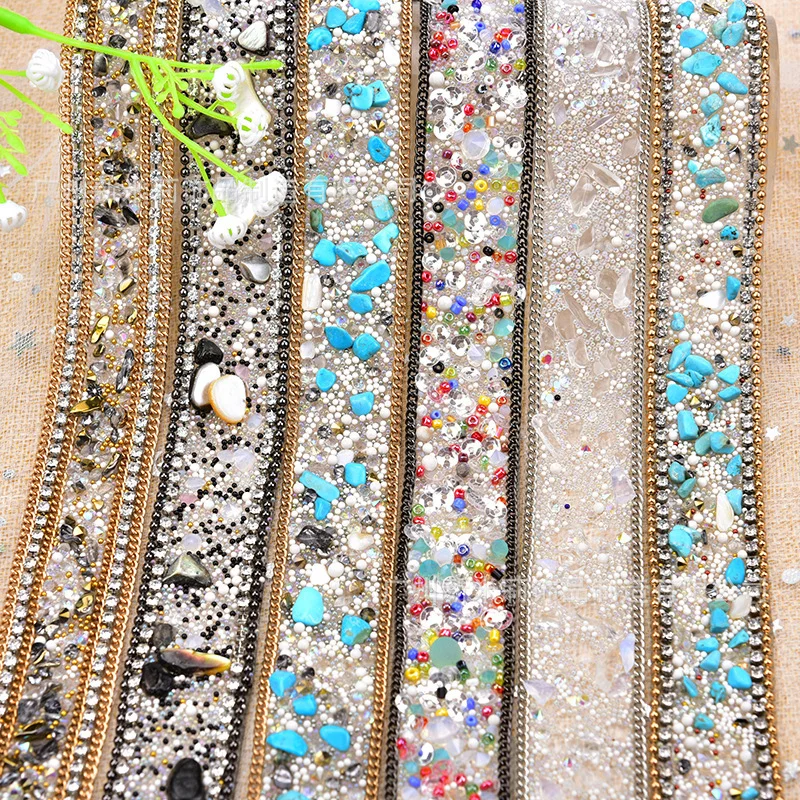 

50 см длинная блестящая Хрустальная лента, железный клей на горячей фиксации, свадебное платье, аксессуары для декора «сделай сам», ремесла, ...