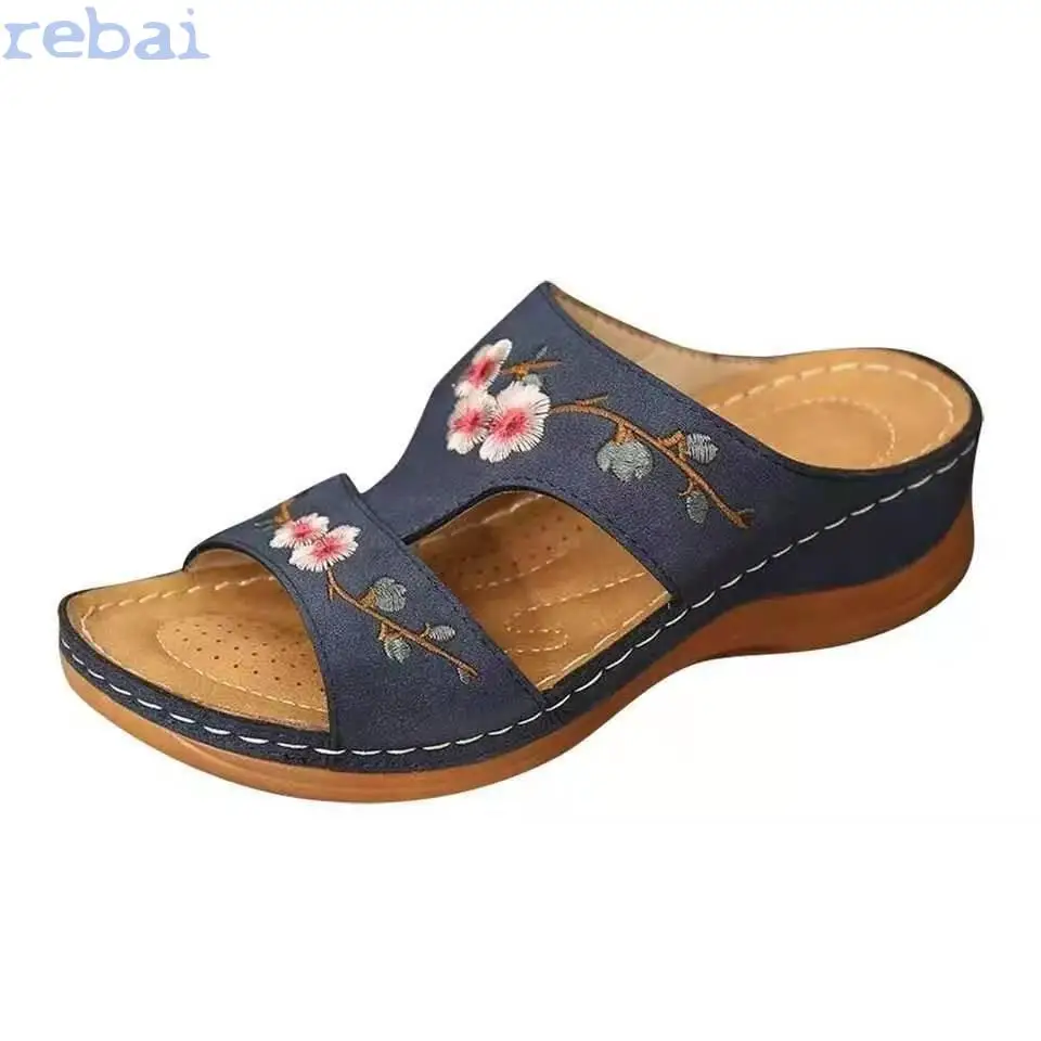 

Sandals Women 2020 Woman Slippers Flower Platform Colorful Ethnic Flat Shoes Woman Comfortable Casual Fashion Sandals Female