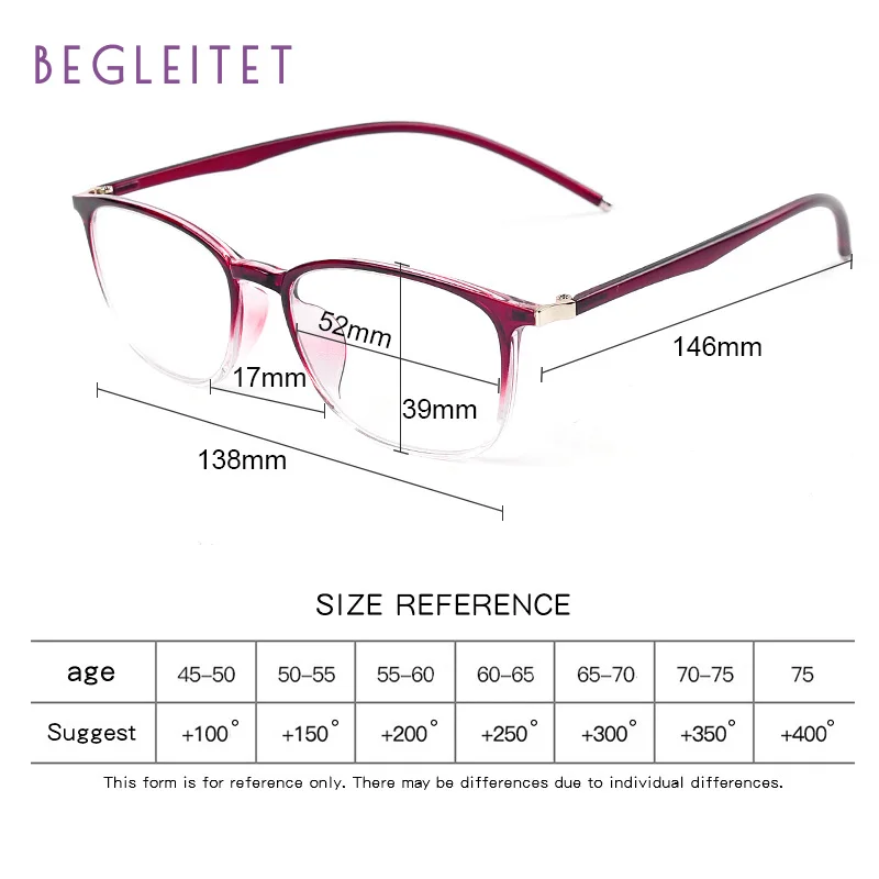 BEGLEITET мужчины и женщины TR90 очки для чтения ближнего дальнего двойного зума анти