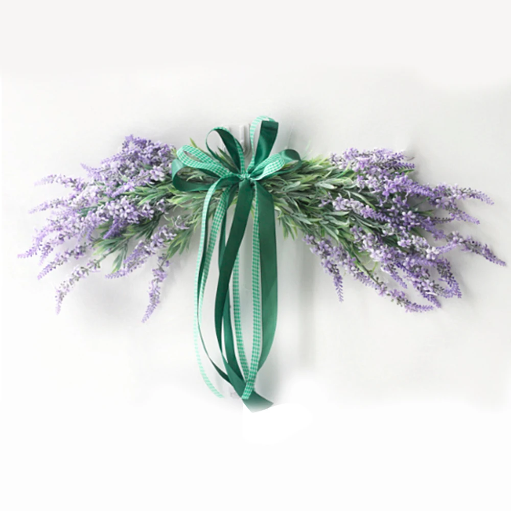 

Artificial Lavender Wreath Plant Wreath For Front Door Wall Wedding Party Home Decor