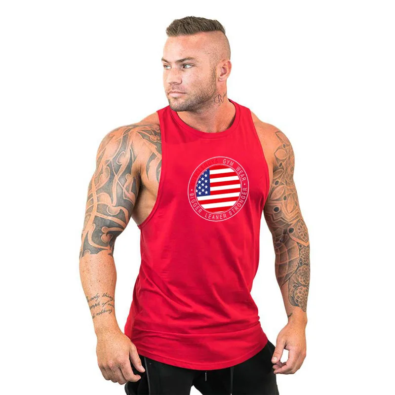 

2021 Brand Clothing Vest Bodybuilding Tank Top Men Fitness Wear Singlet Sleeveless Shirt Solid Cotton Muscle Undershirt