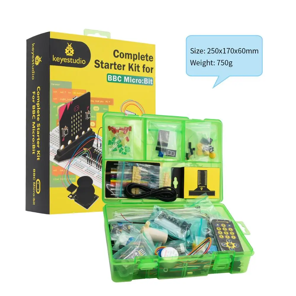 Программируемый шток Keyestudio Microbit V2 полный стартовый набор для BBC Micro:bit с обучающим