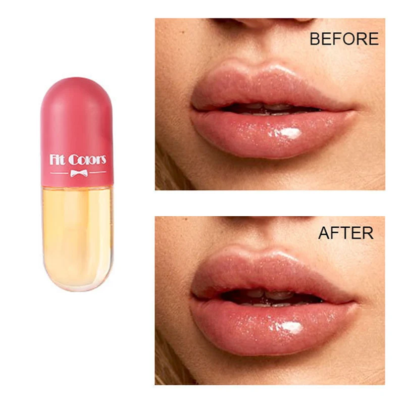 

3ml Crystal Jelly Lips Plumper Repairing Reduce Lip Fine Lines Mask Long Lasting Moisturizer Care Lip Oil Sexy Plump Serum TSLM2