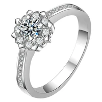 14k gold 2 carat diamond ring pulseras anillo white topaz bizuteria gemstone sliver color 925 ring with box jewelry for women