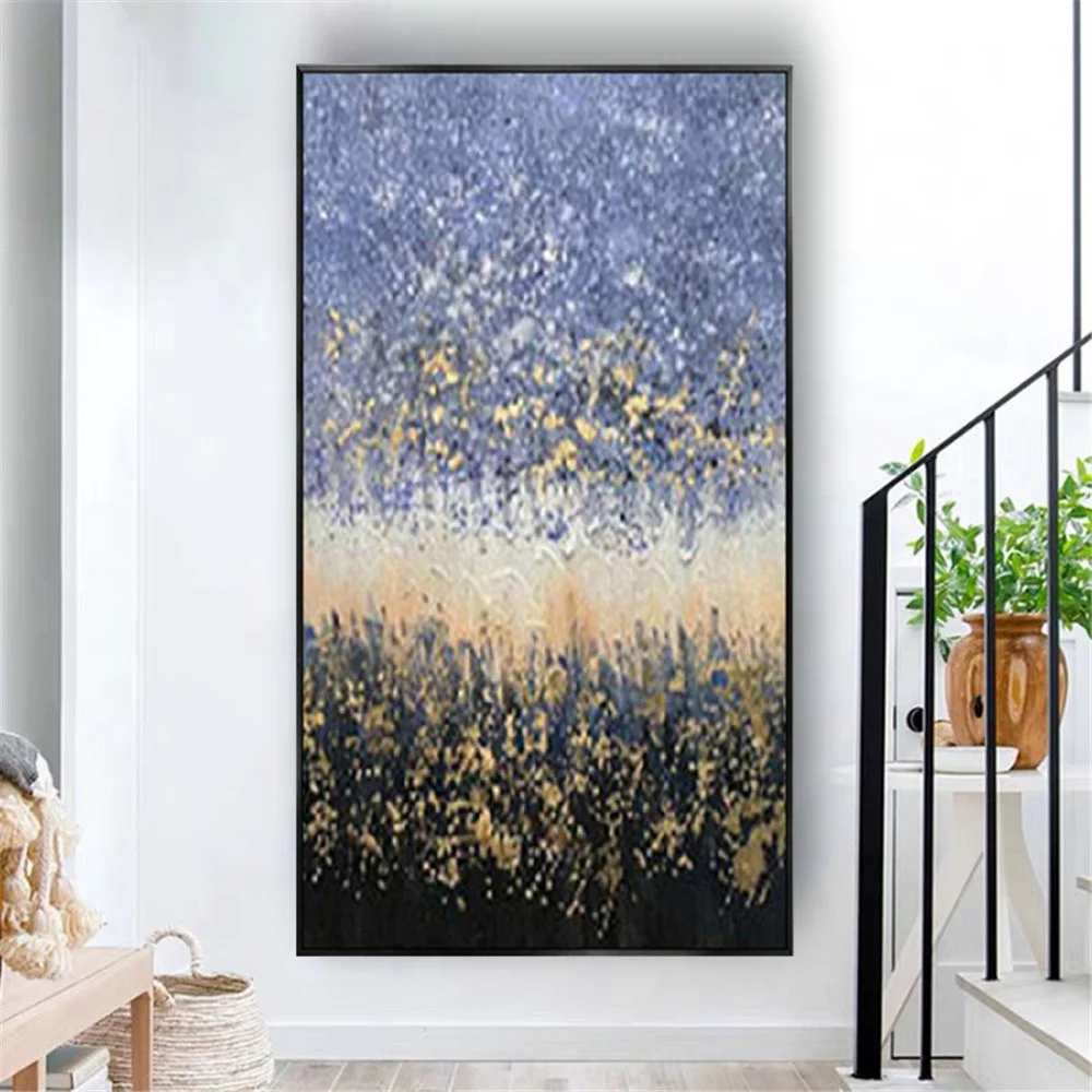 

Modern 100% Hand-Painted Abstract Oil Paintings Purple Flower Poster Palette Canvas Picture Aisle Corridor Decor Wall Art Mural